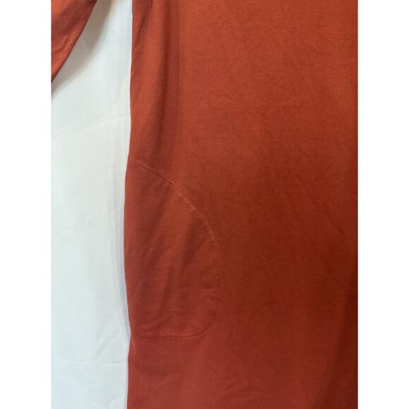 Garnet Hill Casual Boat Neck Shift Dress Size 6 Rust Minimalist Organic Cotton - Picture 5 of 10